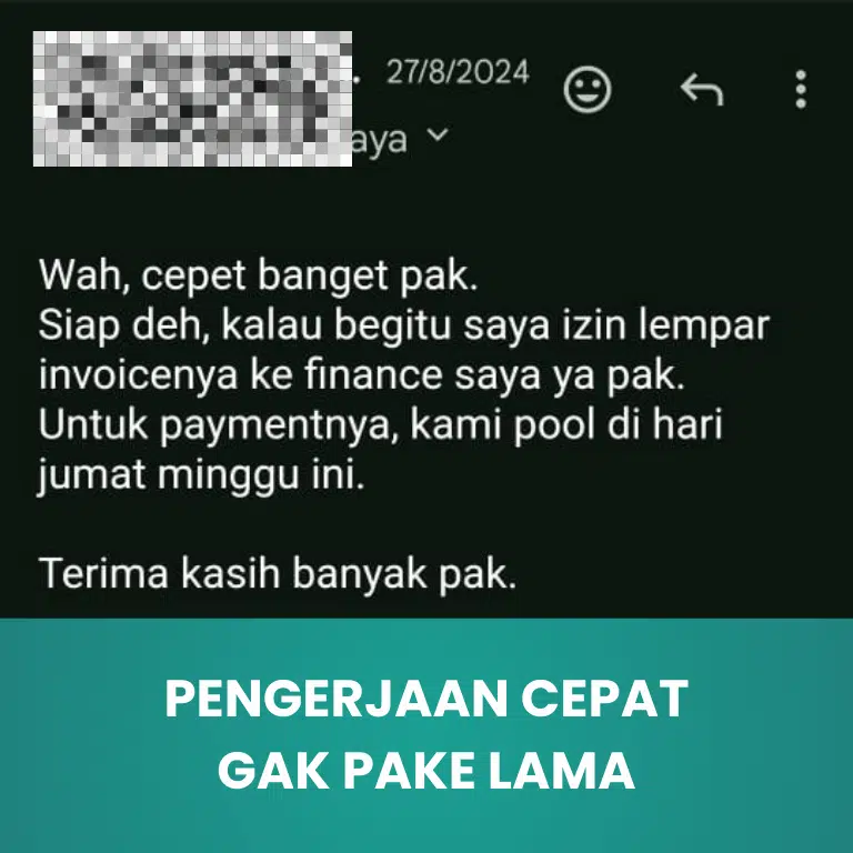 Testimoni Pengerjaan Cepat