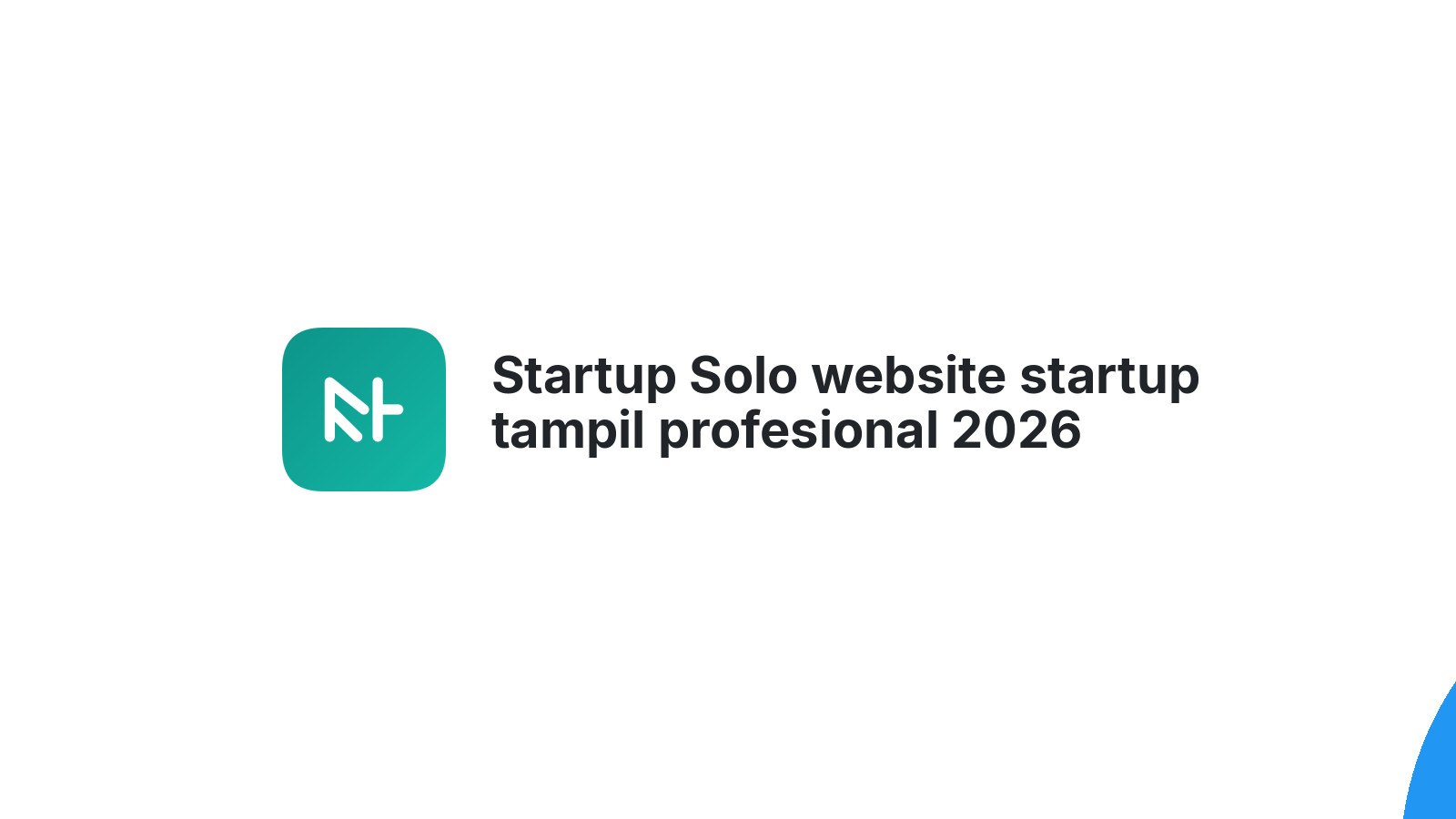 Startup Solo website startup tampil profesional 2026