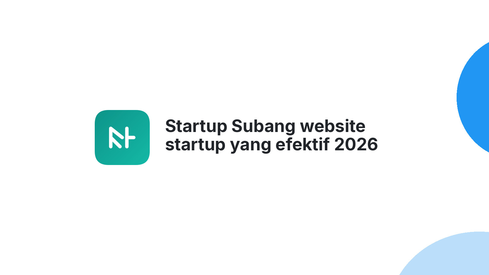 Startup Subang website startup yang efektif 2026